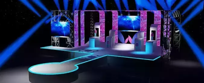 Stage party concert fashion catwalk T station  44 3D model
