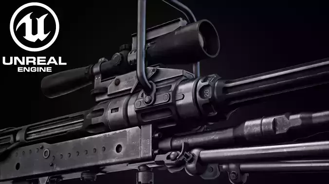 Rifle NTW-20 Low-poly 3D model