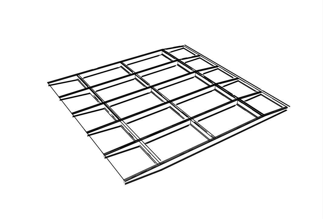 Wafle tappered steel glass canopy Low-poly 3D model_3