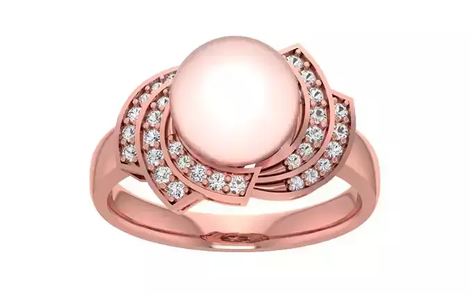 Women Pearl Ring 3dm STL OBJ FBX Render Details