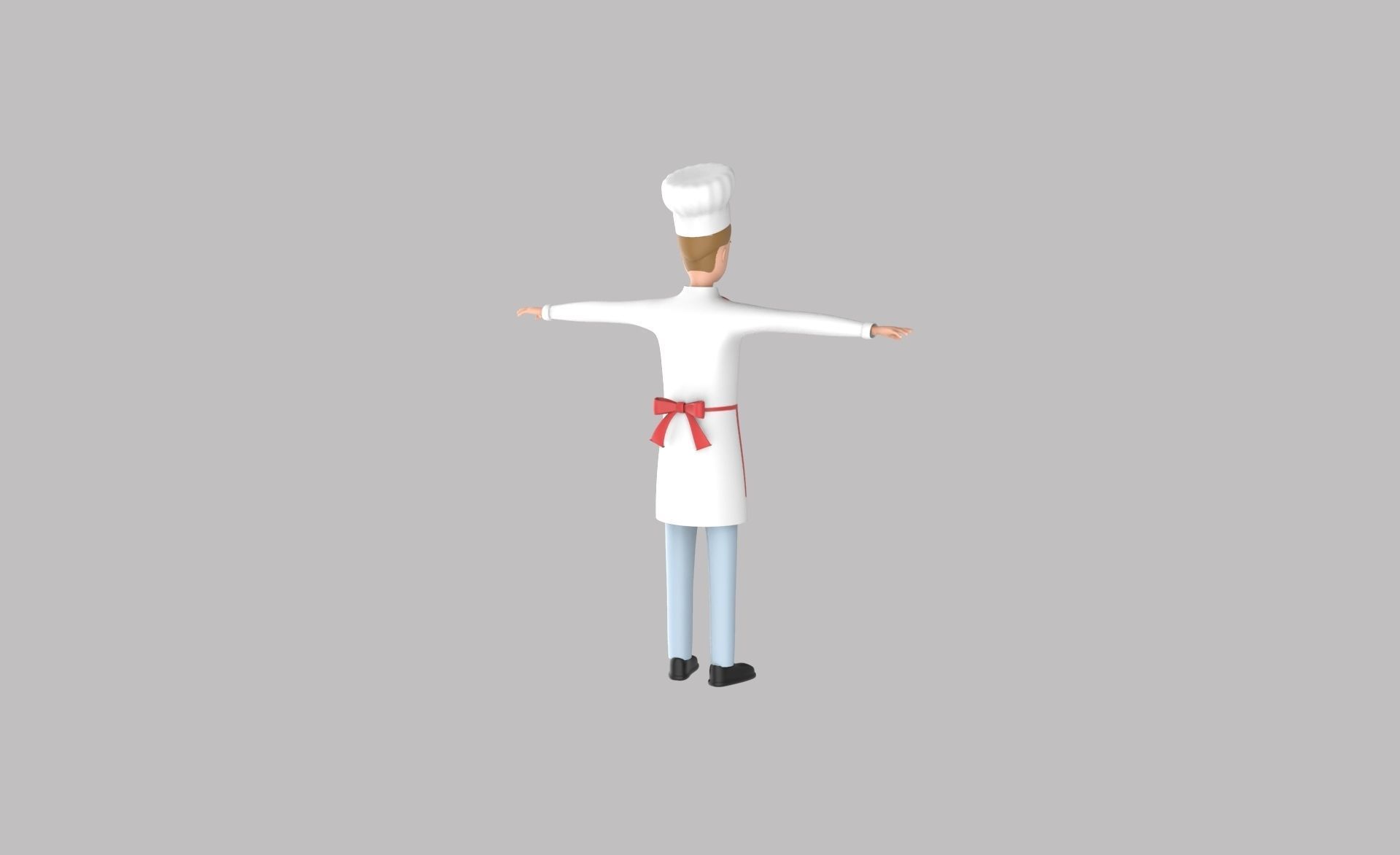 Character v003 Chef 3d Free low-poly 3D model_8