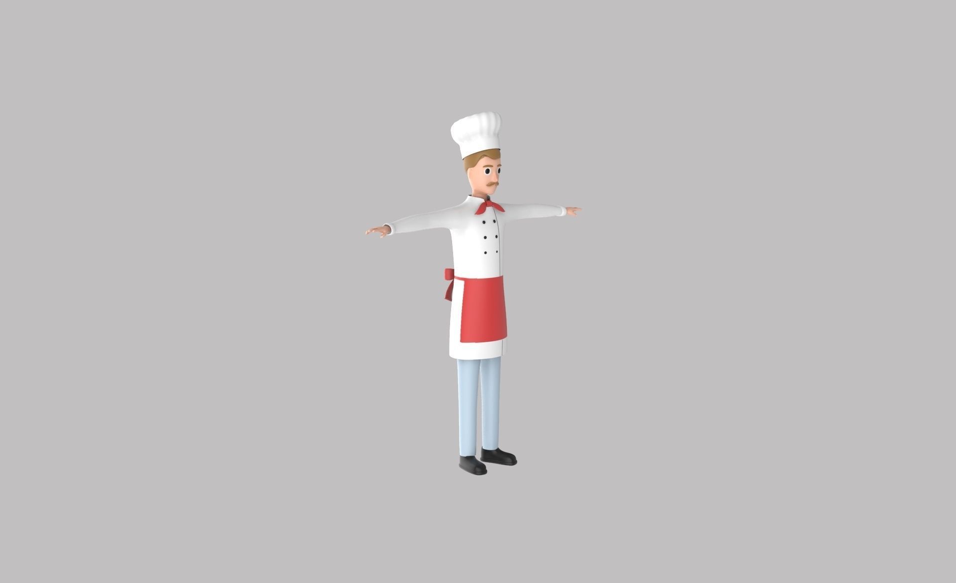 Character v003 Chef 3d Free low-poly 3D model_12