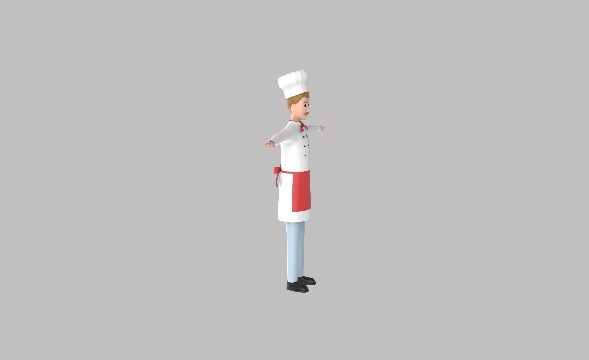 Character v003 Chef 3d Free low-poly 3D model_11