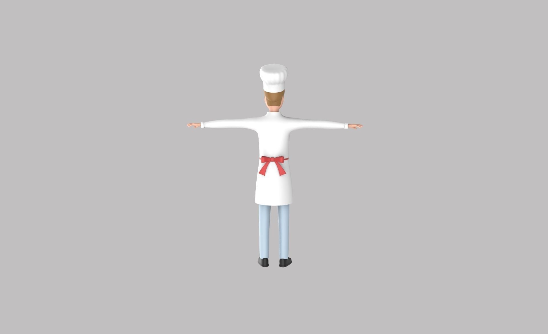 Character v003 Chef 3d Free low-poly 3D model_7