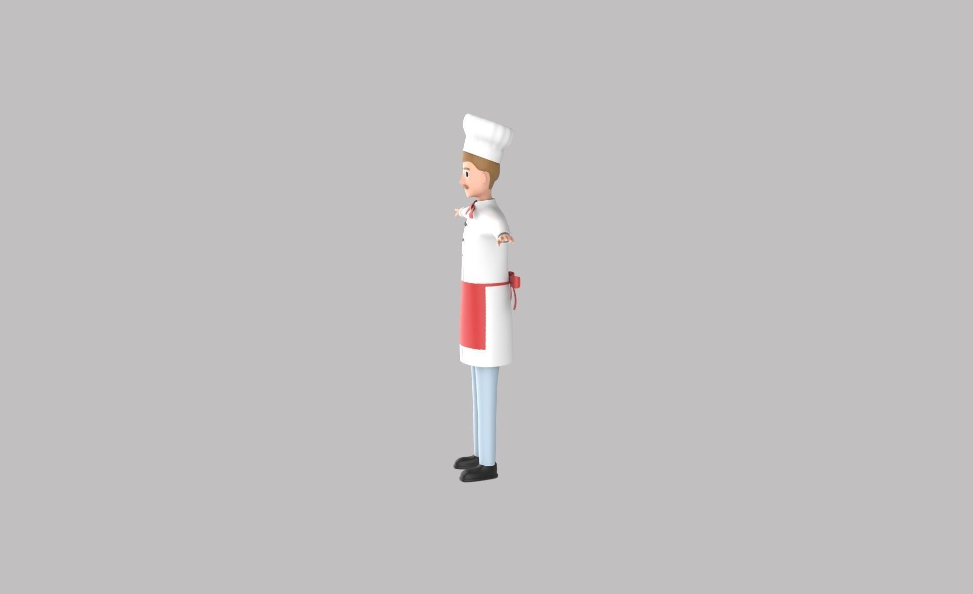 Character v003 Chef 3d Free low-poly 3D model_3