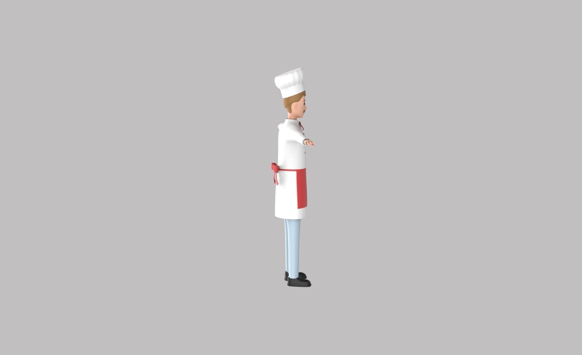 Character v003 Chef 3d Free low-poly 3D model_10