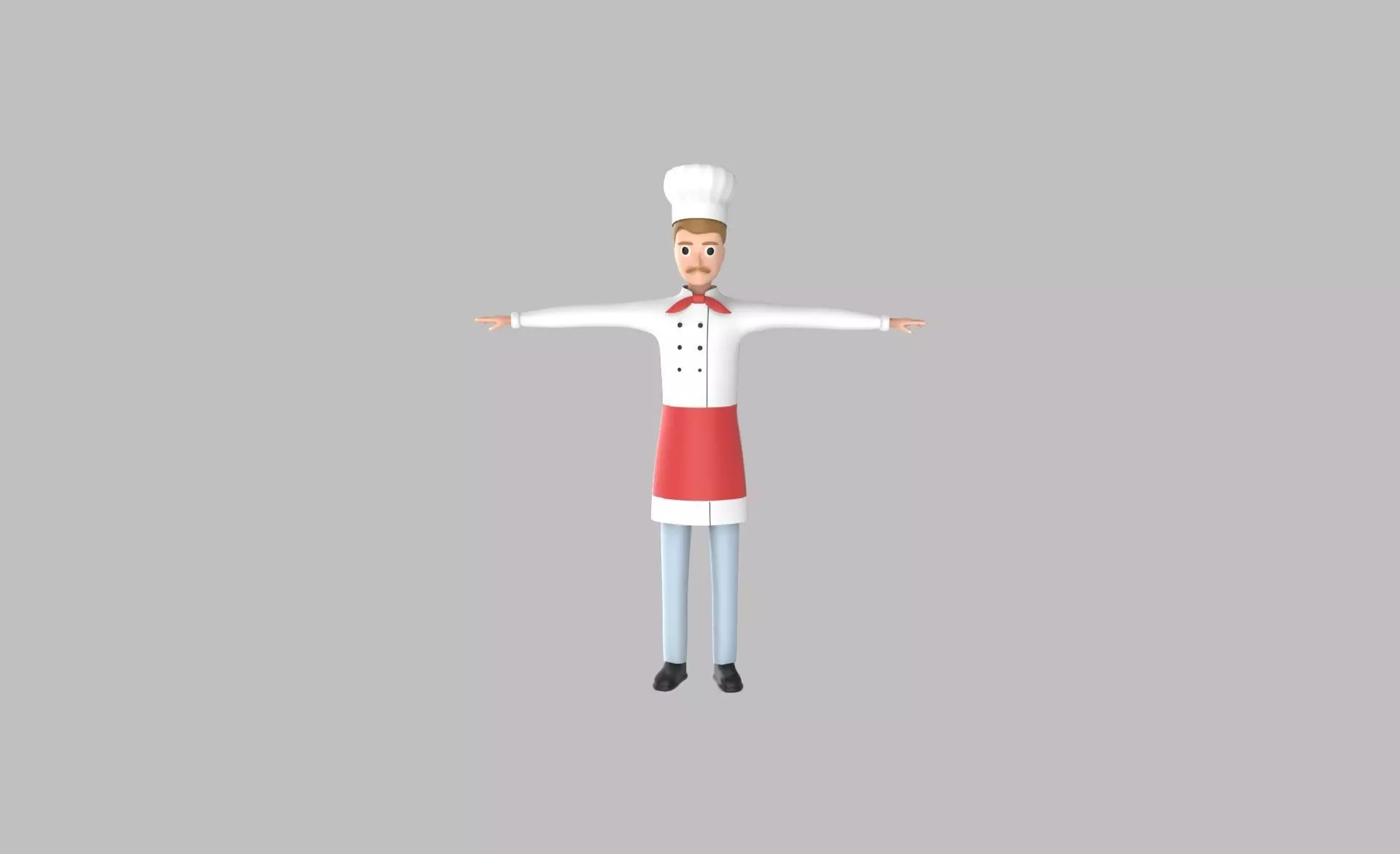 Character v003 Chef 3d Free low-poly 3D model_0