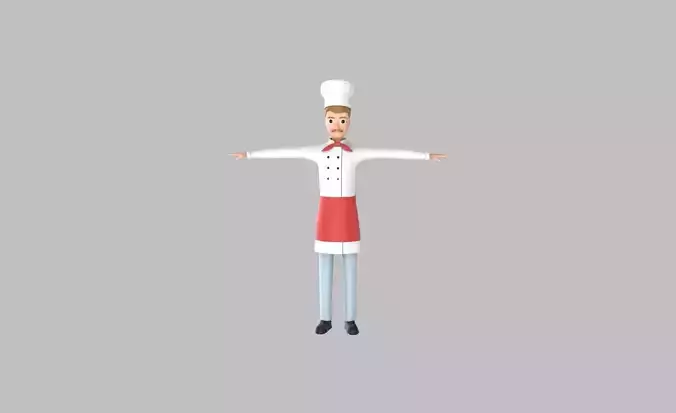 Character v003 Chef 3d Free low-poly 3D model Character v003 Chef 3d Free low-poly 3D model