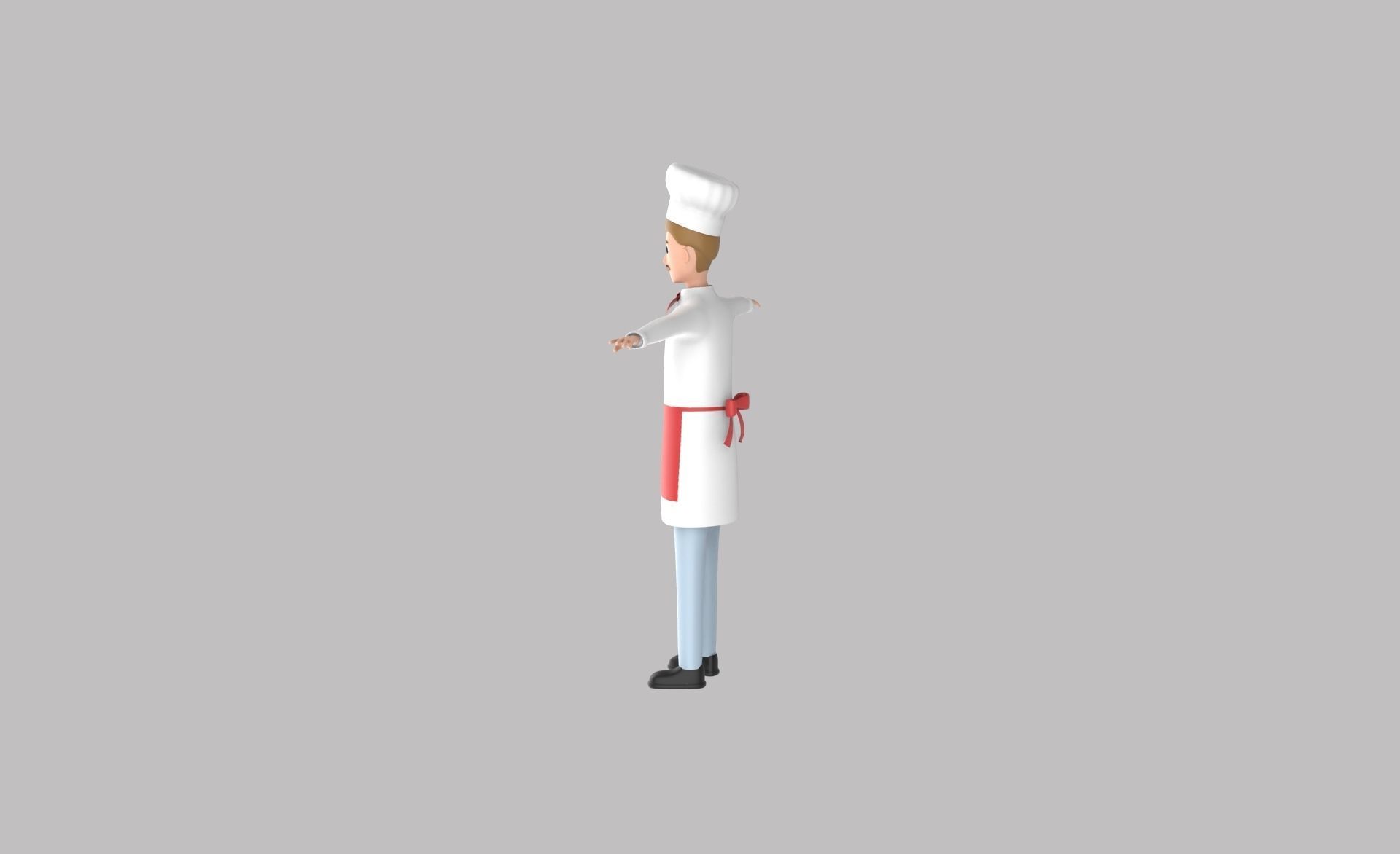 Character v003 Chef 3d Free low-poly 3D model_4