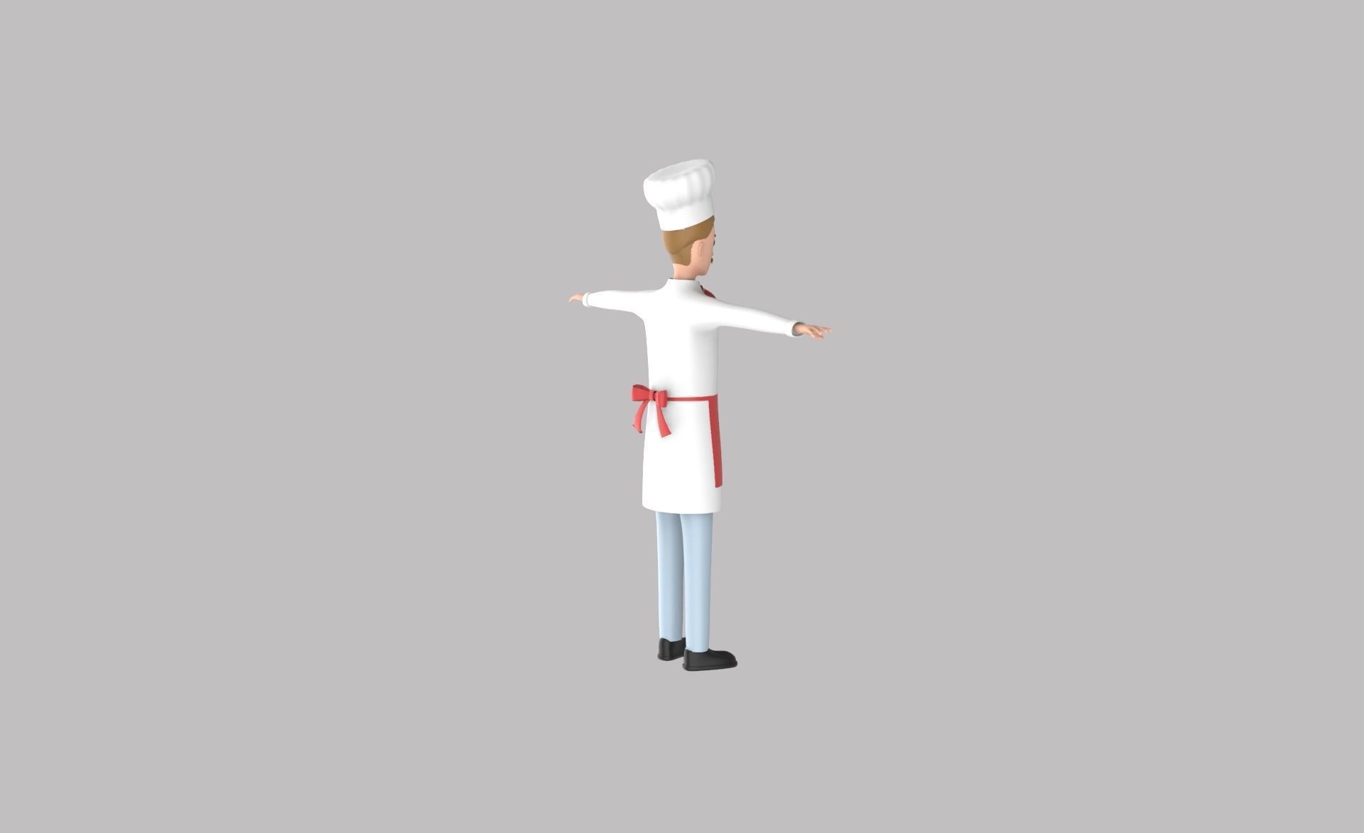 Character v003 Chef 3d Free low-poly 3D model_9