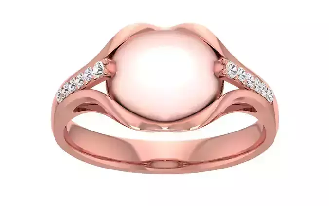 Women Pearl Ring 3dm STL OBJ FBX Render Details