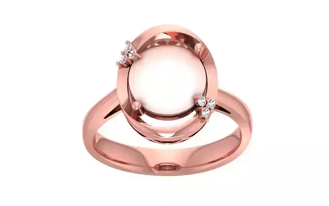 Women Pearl Ring 3dm STL OBJ FBX Render Details