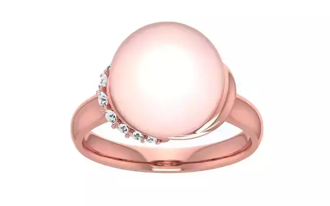 Women Pearl Ring 3dm STL OBJ FBX Render Details