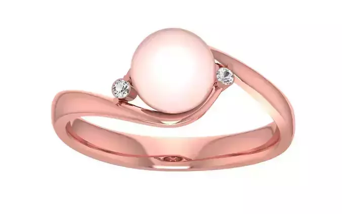Women Pearl Ring 3dm STL OBJ FBX Render Details