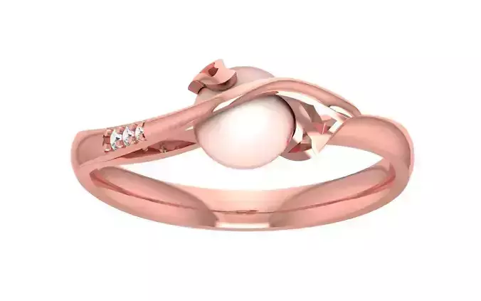 Women Pearl Ring 3dm STL OBJ FBX Render Details