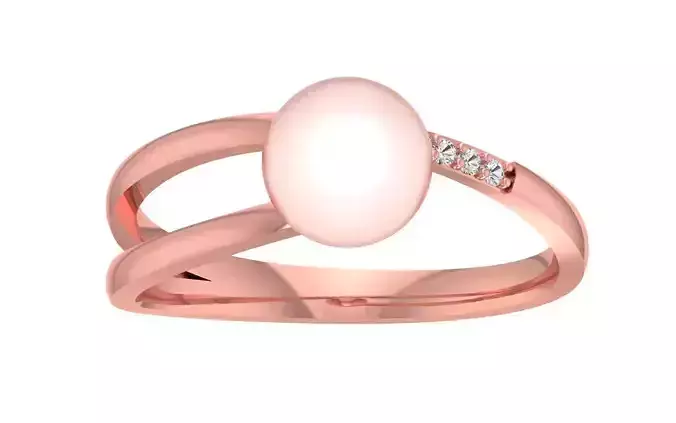 Women Pearl Ring 3dm STL OBJ FBX Render Details