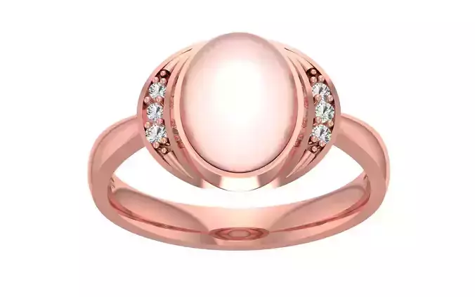Women Pearl Ring 3dm STL OBJ FBX Render Details