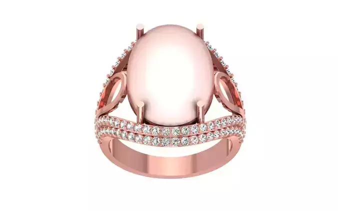 Women Pearl Ring 3dm STL OBJ FBX Render Details