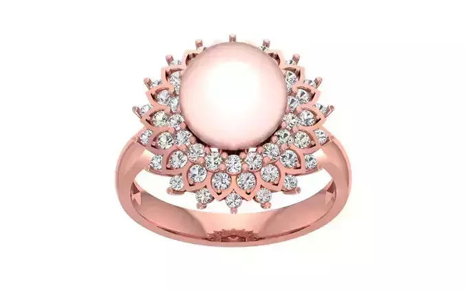 Women Pearl Ring 3dm STL OBJ FBX Render Details