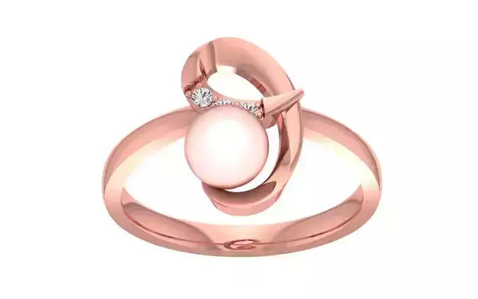 Women Pearl Ring 3dm STL OBJ FBX Render Details