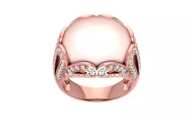 Women Pearl Ring 3dm STL OBJ FBX Render Details
