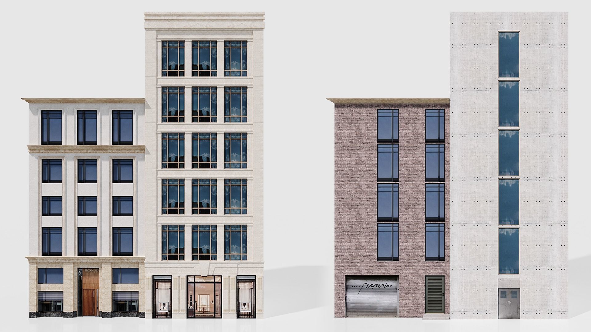 city collection Lowpoly Low-poly 3D model_3