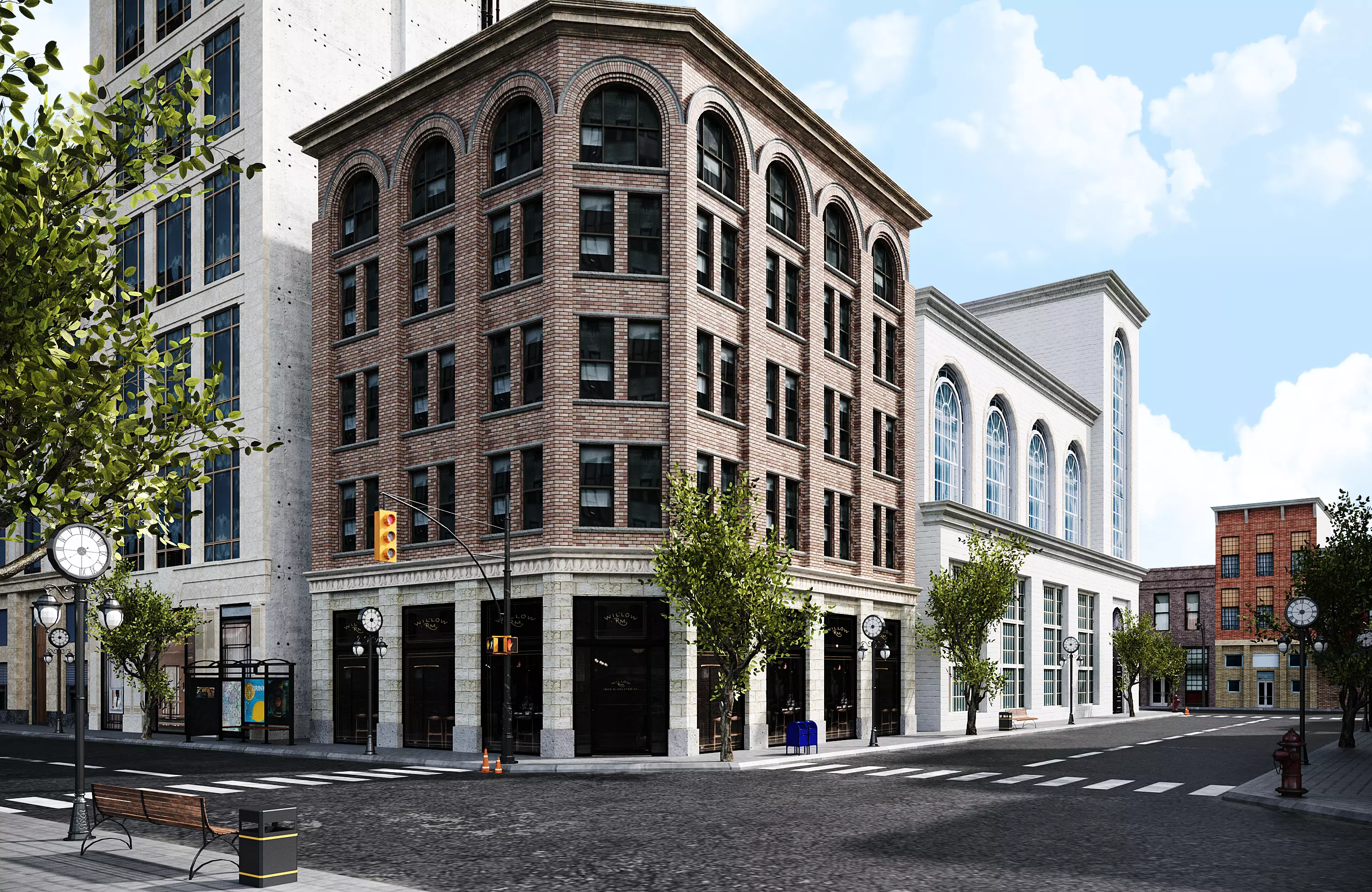 city collection Lowpoly Low-poly 3D model_0