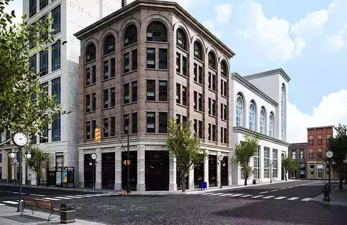 city collection Lowpoly Low-poly 3D model