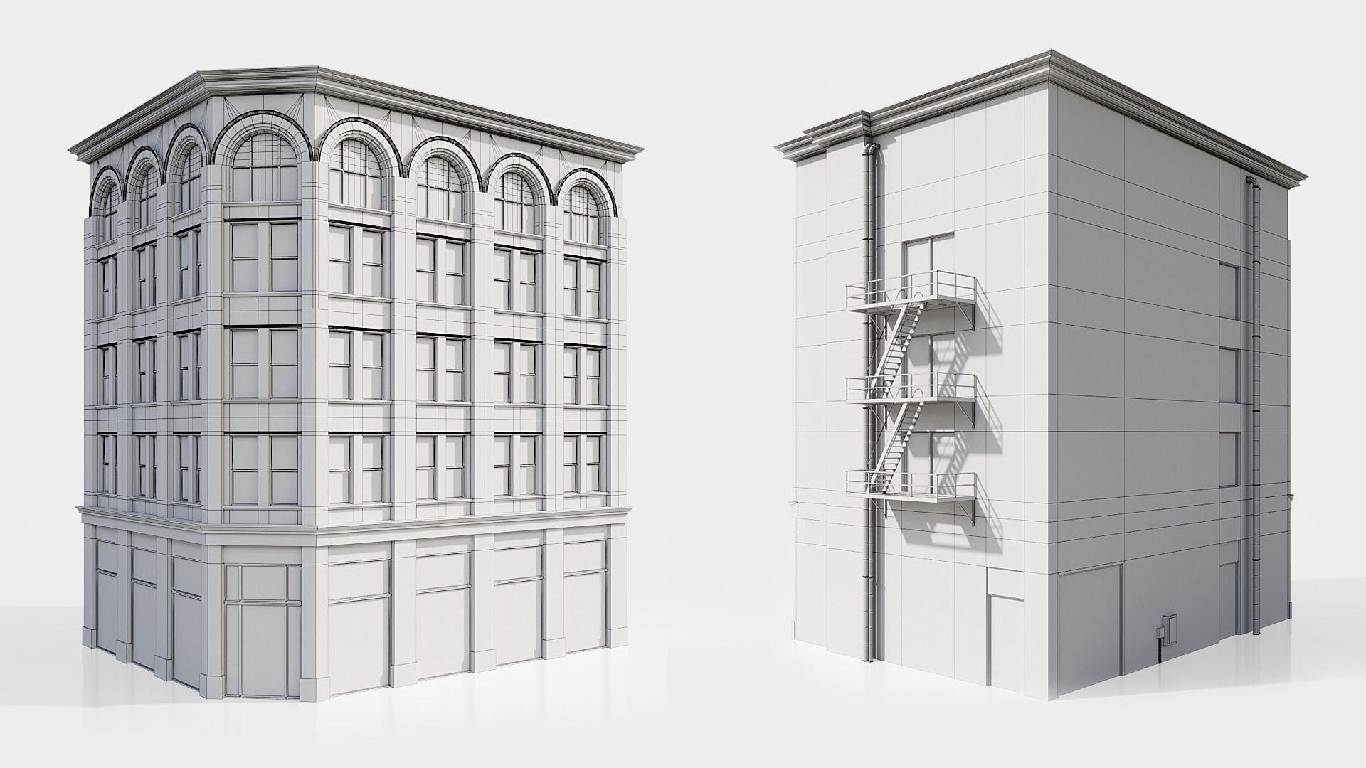 city collection Lowpoly Low-poly 3D model_2