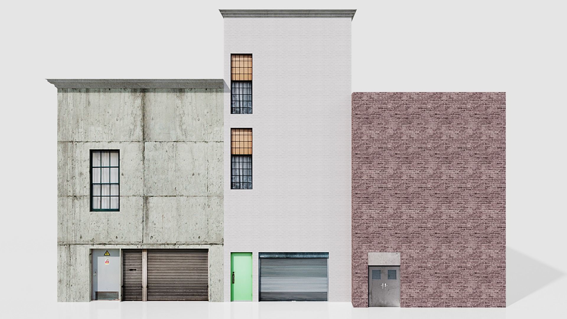 city collection Lowpoly Low-poly 3D model_9