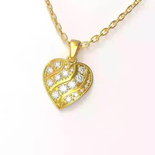 Heart Pendant with Diamonds