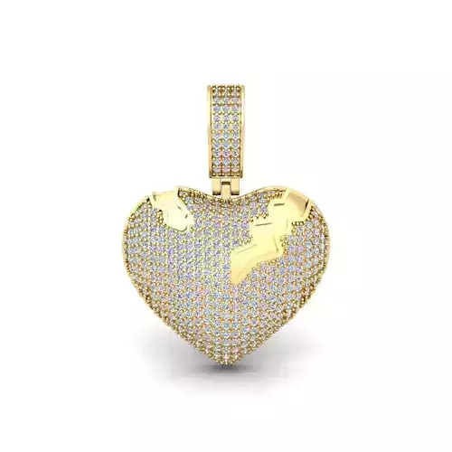 Heart Pendent 3d Model Render and Render 