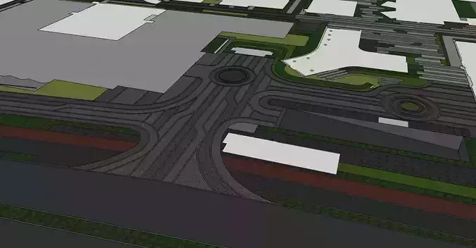 Pedestrian pathway of commercial society 3d model 3D model