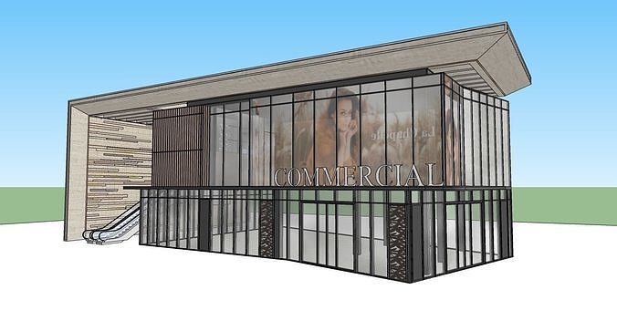 commercial building 3d model of shopping mall 3D model