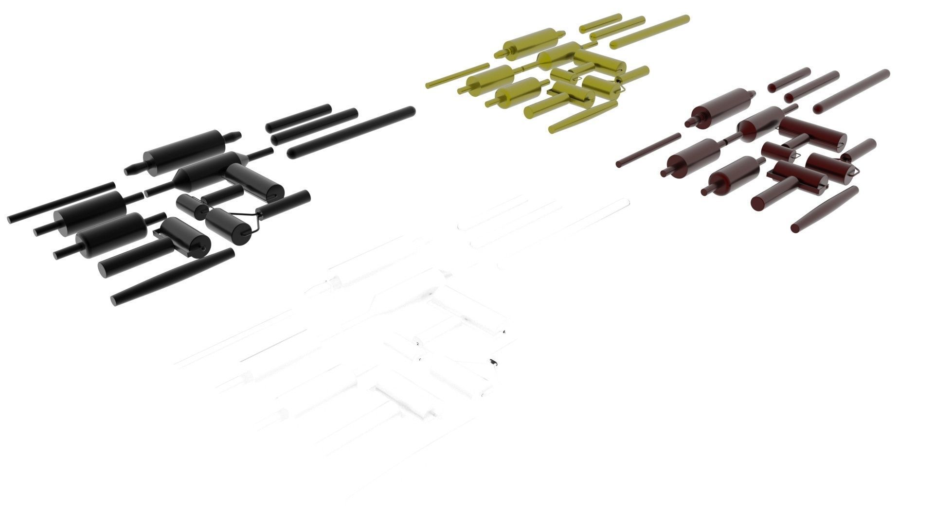 Metallic Rolling Pins Set 3D model_10