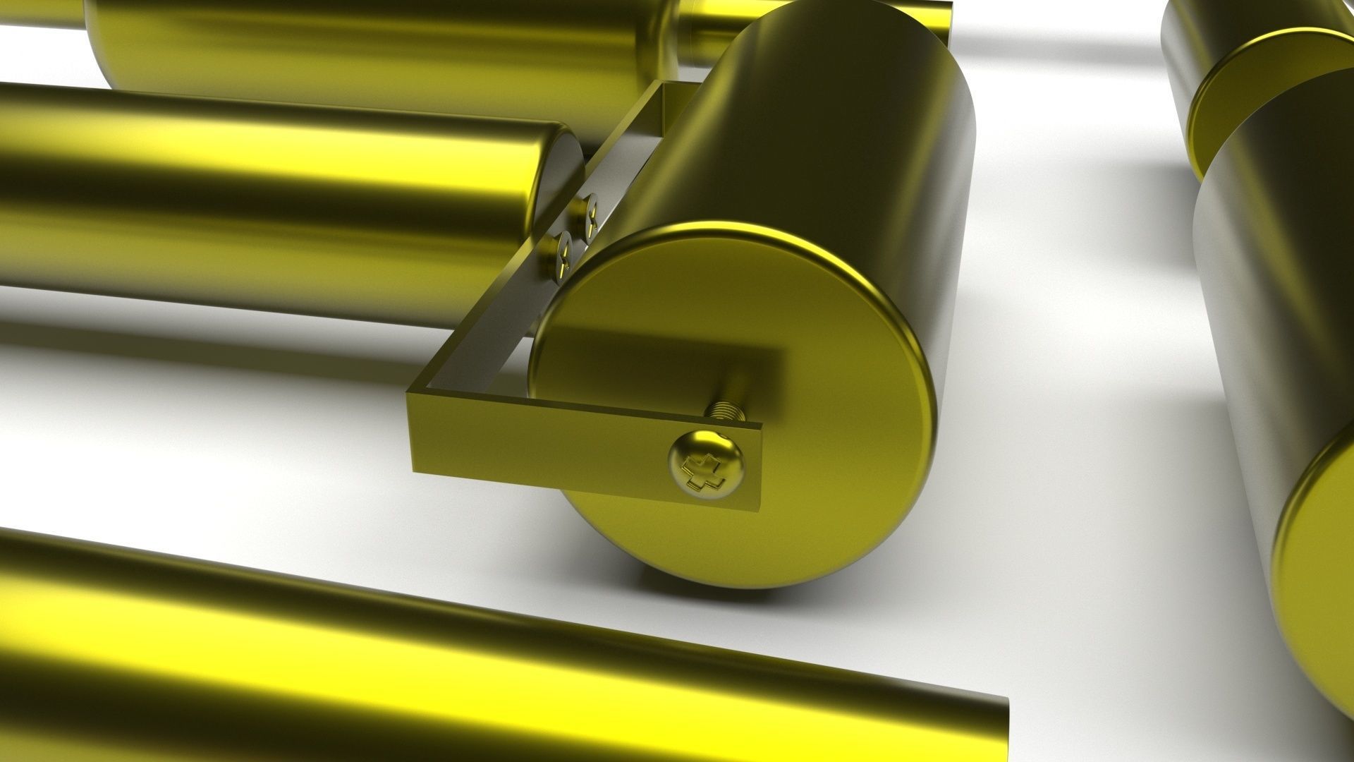 Metallic Rolling Pins Set 3D model_6