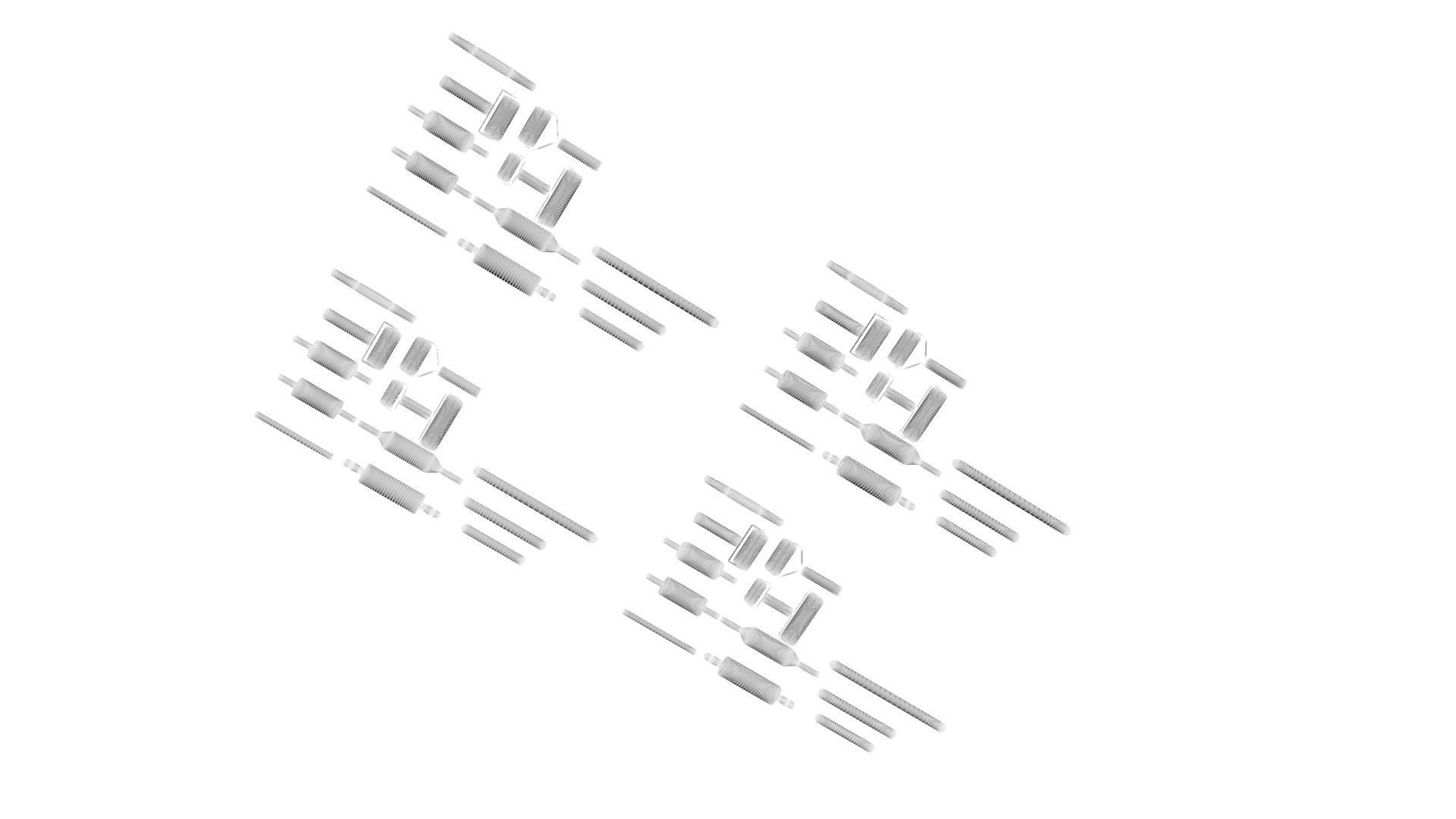 Metallic Rolling Pins Set 3D model_24