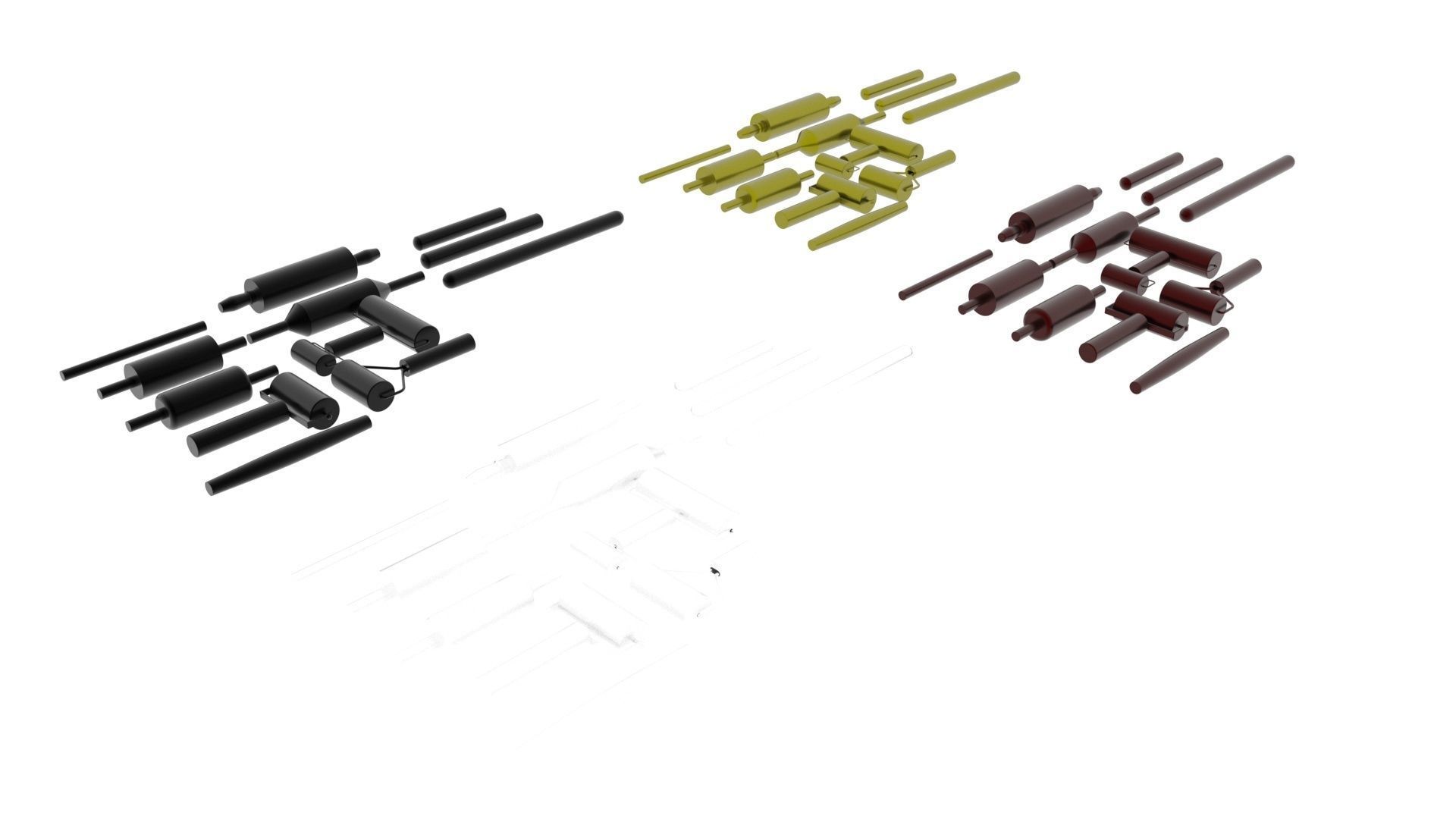 Metallic Rolling Pins Set 3D model_18