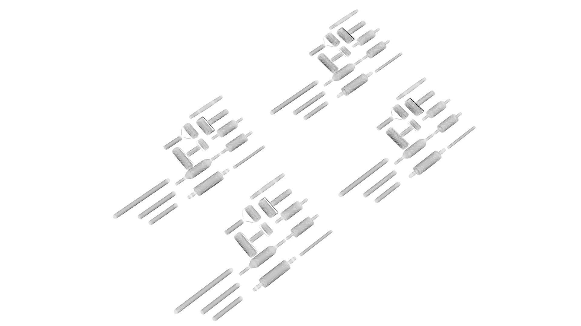 Metallic Rolling Pins Set 3D model_22