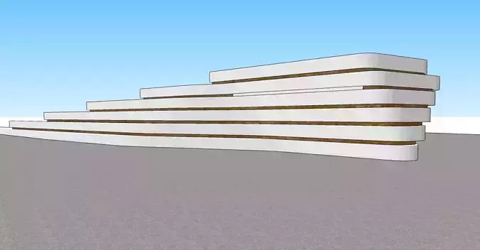 Contemporary boundary wall 3D model