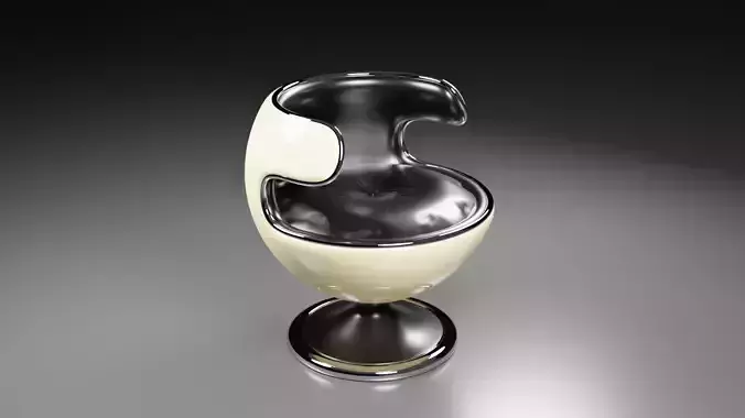 Salon black chair 3D model