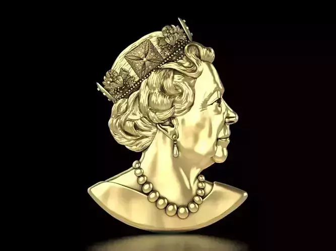 Queen Elizabeth Pendant 3D print model