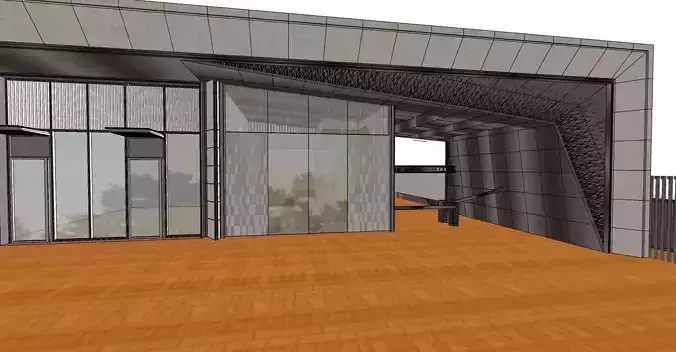 Gate House with Site Office 3D Model