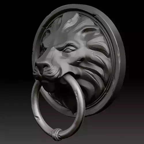 Lion Head Door Knocker 3D model
