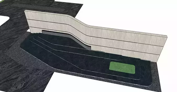 entrance boundary wall 3d model
