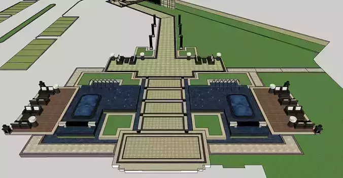 entrance water fountain 3D model