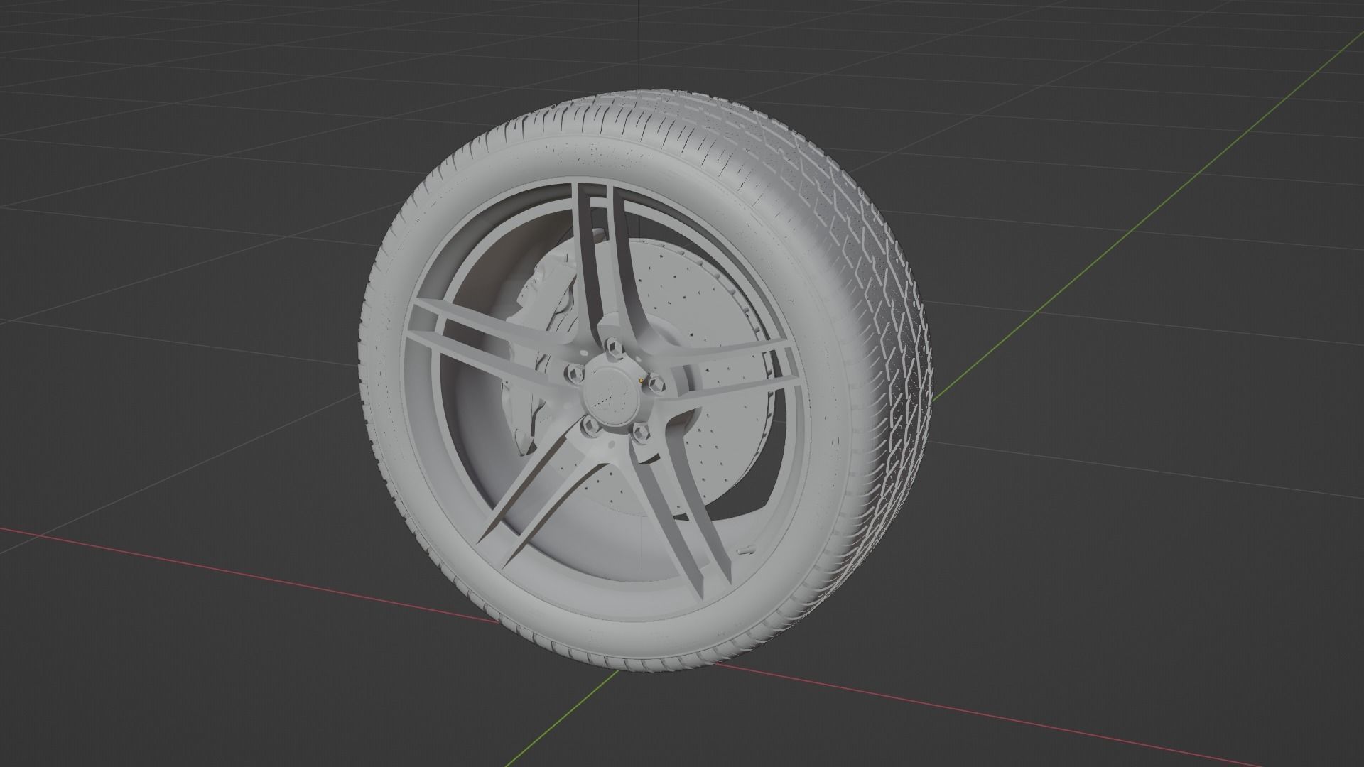 3d Wheel Model of Bridgestone Potenza RE980AS PLUS Low-poly 3D model_6