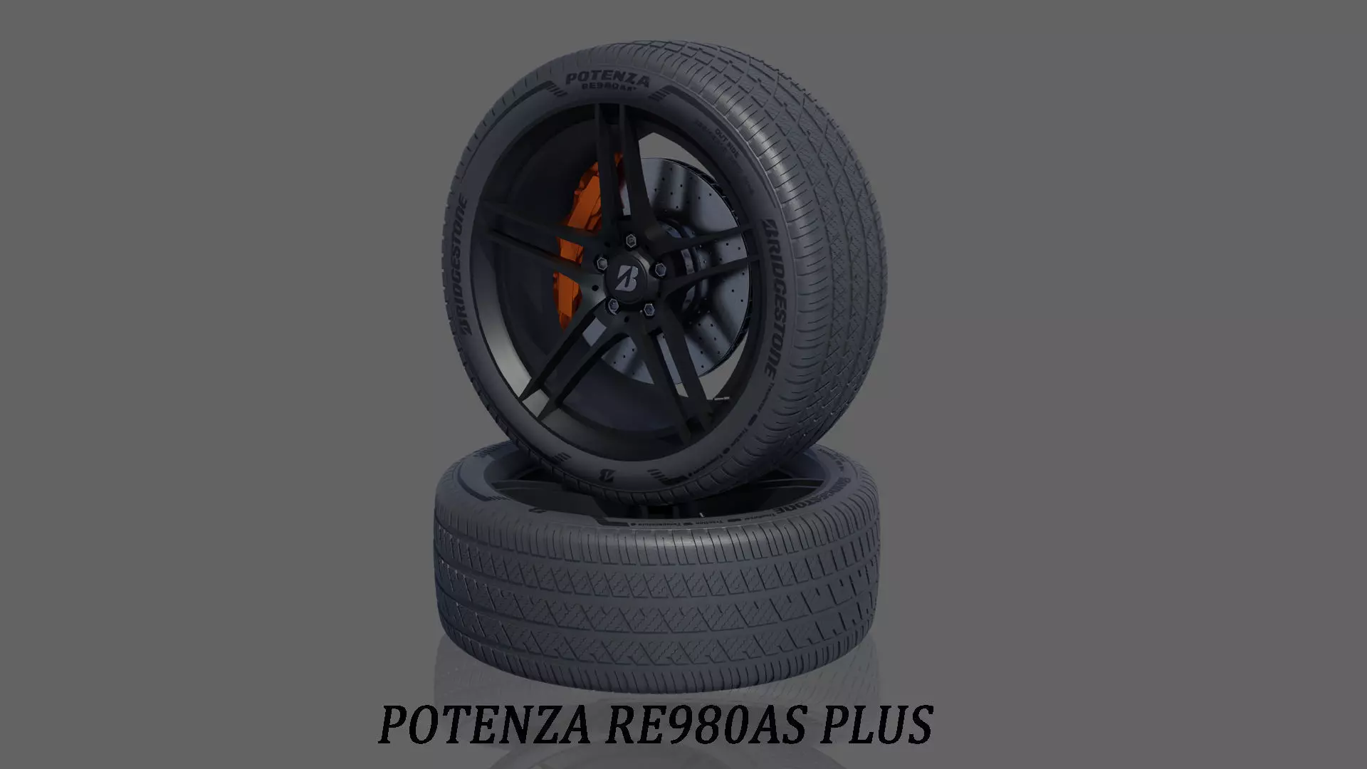 3d Wheel Model of Bridgestone Potenza RE980AS PLUS Low-poly 3D model_0