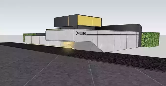 building landscape concrete 3D model