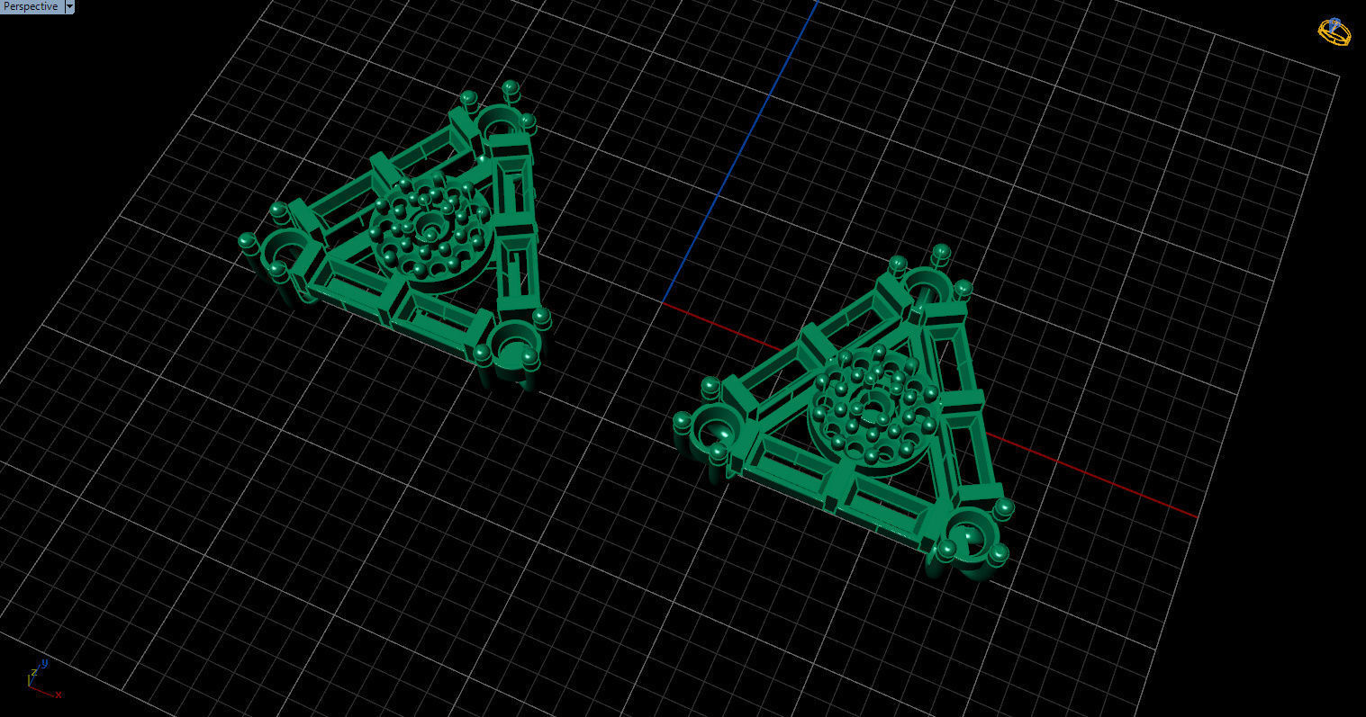 minimal triangular model with round and baguette gemstone Free 3D print model_12